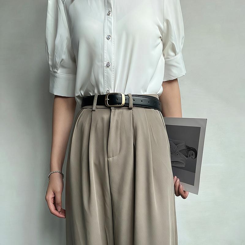 Korean Style Leather Belt Unisex Belt Simple Versatile Women Fashion Accessory