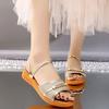 Woman Shoes Open Toe Platform Beach Sandals for Women Pearl Luxury Summer Wholesale 2025 Trending New Breathable Fashion Casual