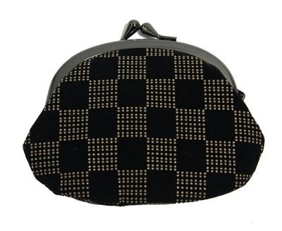 Hasegawa Coin Handcrafted by Kyoto Made In Checkered Pattern Inden-style Purse, Artisans, Japan,