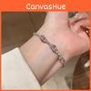 Copper Zircon Stone Charm Bracelet For Women In Light Luxury Fashion Style
