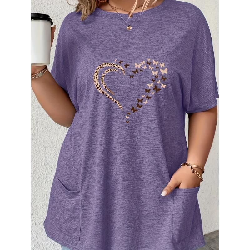 Modisches und elegantes bedrucktes T-Shirt für Damen in großer Größe