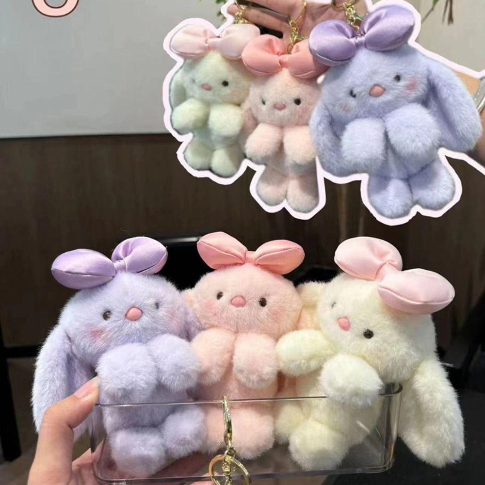Cute Plush Toy Doll Creative Bunny Key Chain Birthday Present Bag Pendant