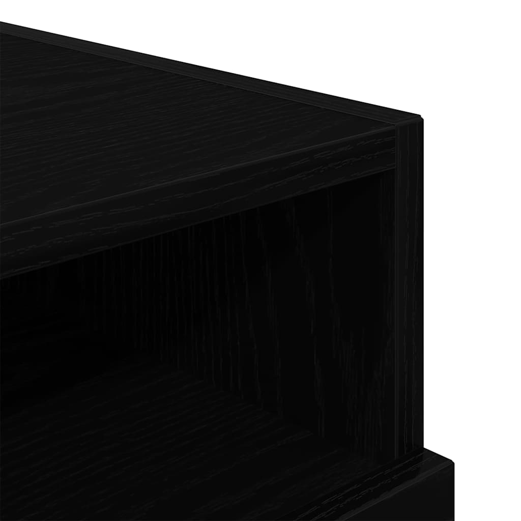 Nightstand Black Oak Look 40 x 39 x 37 cm Engineered Wood