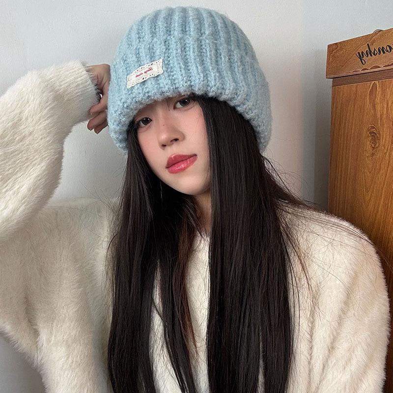 Women's Winter Wool Knit Hat with Lace Label - Classic, Fashionable Cold Protection