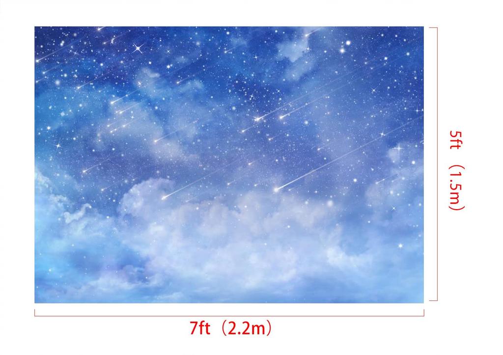 Kate 2.2x1.5m Starry Sky Backdrop, Blue Sky, Starry Backdrop, Meteor Photography Props, White Cloud Photography, Decorative, Studio Photography