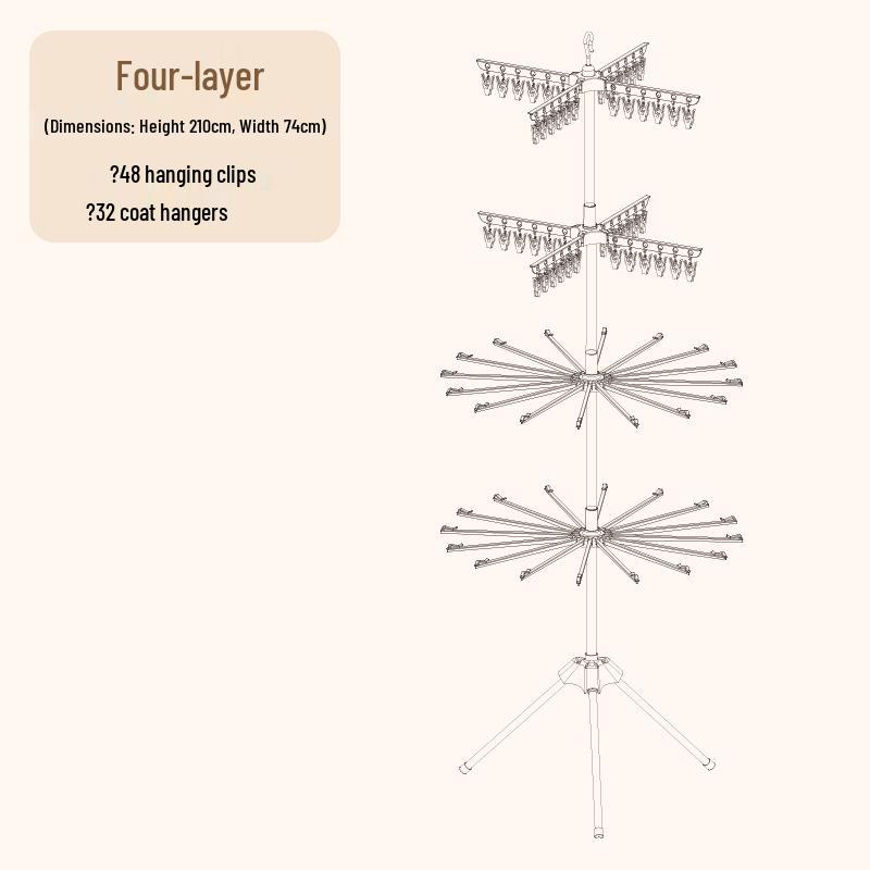 Rotatable Baby Clothes & Diaper Drying Rack - Multi-Size Newborn Towel Rack