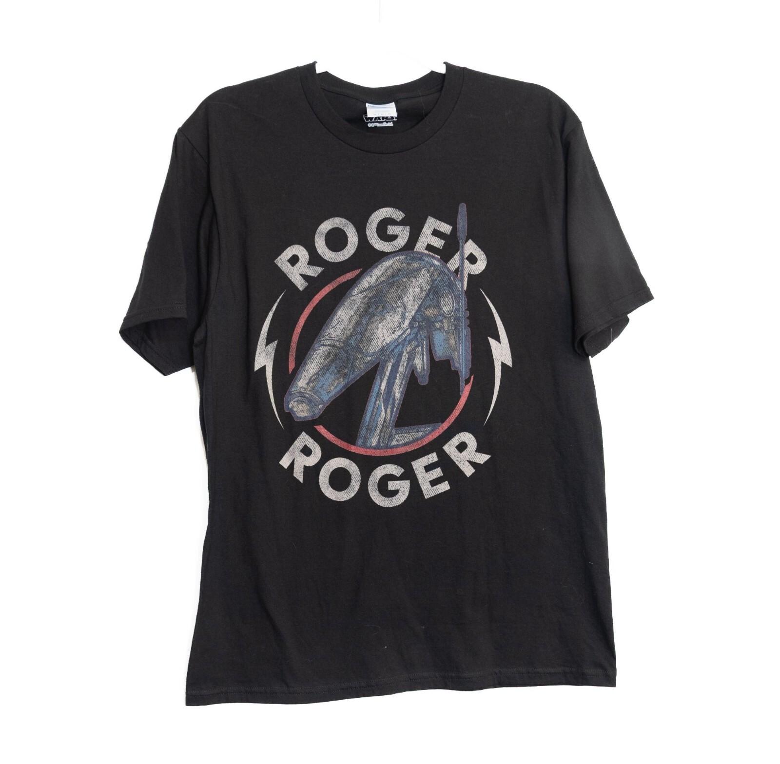 Star Wars Roger Roger Graphic M T-Shirt Black Short Sleeve Unisex Wacky 2007 XL