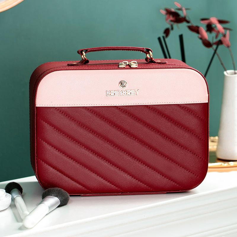 Professional Ladies Cosmetic Bag Portable PU Waterproof Skincare Storage Bag Souvenir Gift Makeup Case for Women