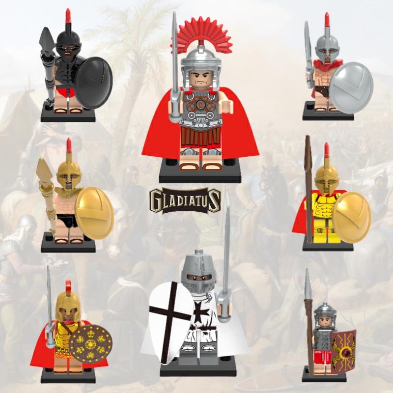 Premium Plastikbausteine Spielzeug X0164 Antike Römische Spartanische Kreuzfahrer Figuren Set X643-650