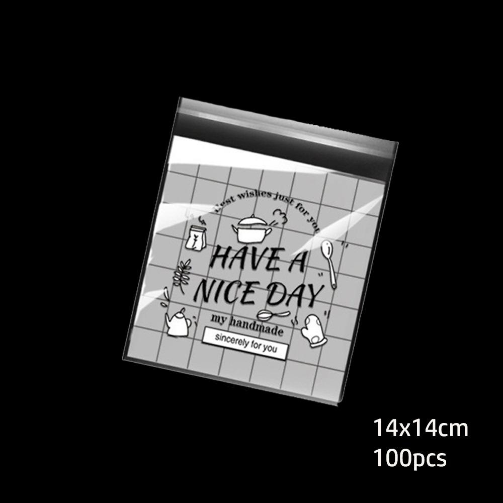 100Pcs Have A Nice Day Candy Gift Bags Cookies Baking Packaging Bag Xmas Gift Packaging Bags