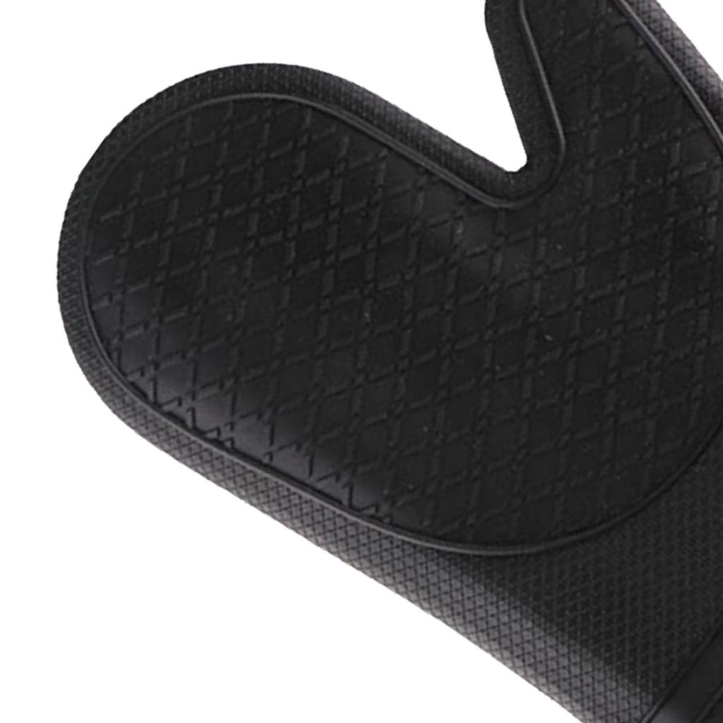 Heat Resistant Gloves Thickened Silicone Cotton Lining Insulated Oven Mitts for Kitchen Cooking Baking Black