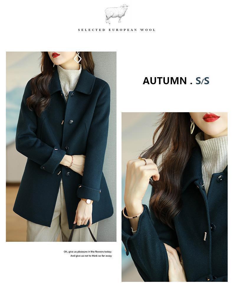 Spring 2025 Women's Petite Fashion Slimming Versatile Cotton-Padded Woolen Coat