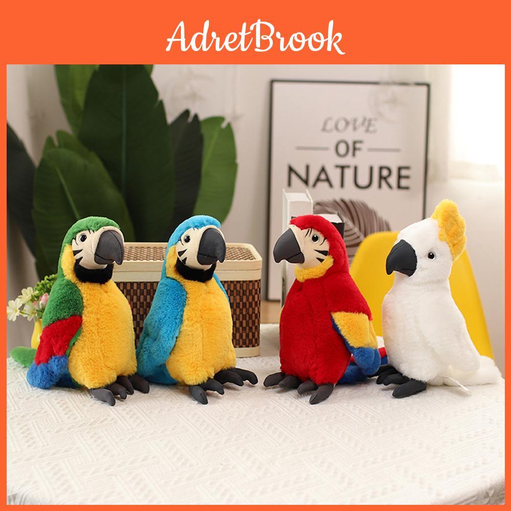 Lifelike Toys Plush Parrot Cartoon Stuffed Macaw Wild Animal Dolls Room Bookshelf Decoration For Kids Boys Birthday Xmas Gifts