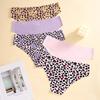 Leopard Heart Seamless Yoga Panties - Thin, Invisible, Quick-Drying, Ice Silk Nude Feel Women's Triangle Underwear