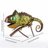 Metal Chameleon Outdoor Sculpture HandPainted Iron Animal for Gardeners, Patio,
