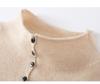 Lekasha 100% Pure Cashmere Cardigan Sweater - Solid Color, Half-High Collar, Autumn/Winter Style
