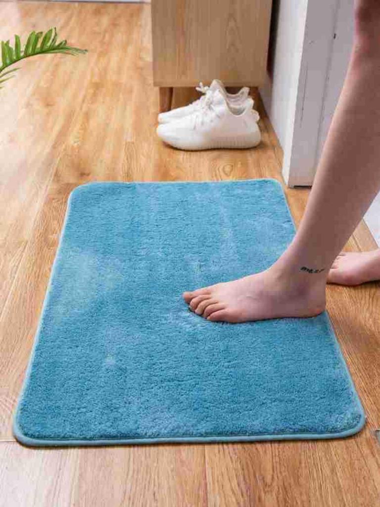 Coral Fleece Emboss Bathroom Cashmere Thickening Mat Bath Non-slip Carpets In Wash Basin Bathtub Side Floor Rug Shower Room Doormat Memory Foam 3D Pad