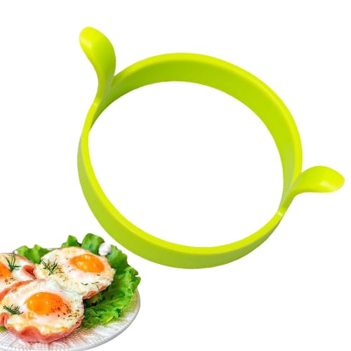 Krujecnt Silicone Egg Mold, Fried Egg Cooker Ring, Reusable Egg Shaper, Round Non-Stick Food-Grade Silicone Griddle Cooking Shaper for Breakfast Sandw