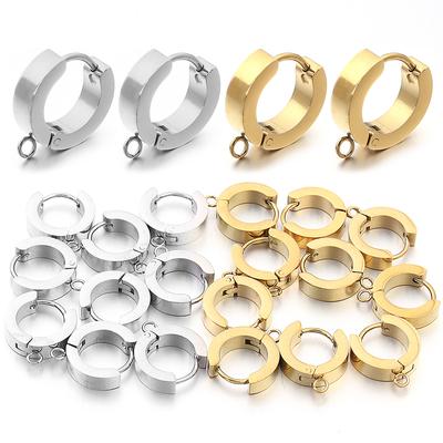 2Pcs/bag Stainless Steel Earrings Hook Earring Open Jump Rings for Jewelry Accessories DIY Earrings Making Hanging Components