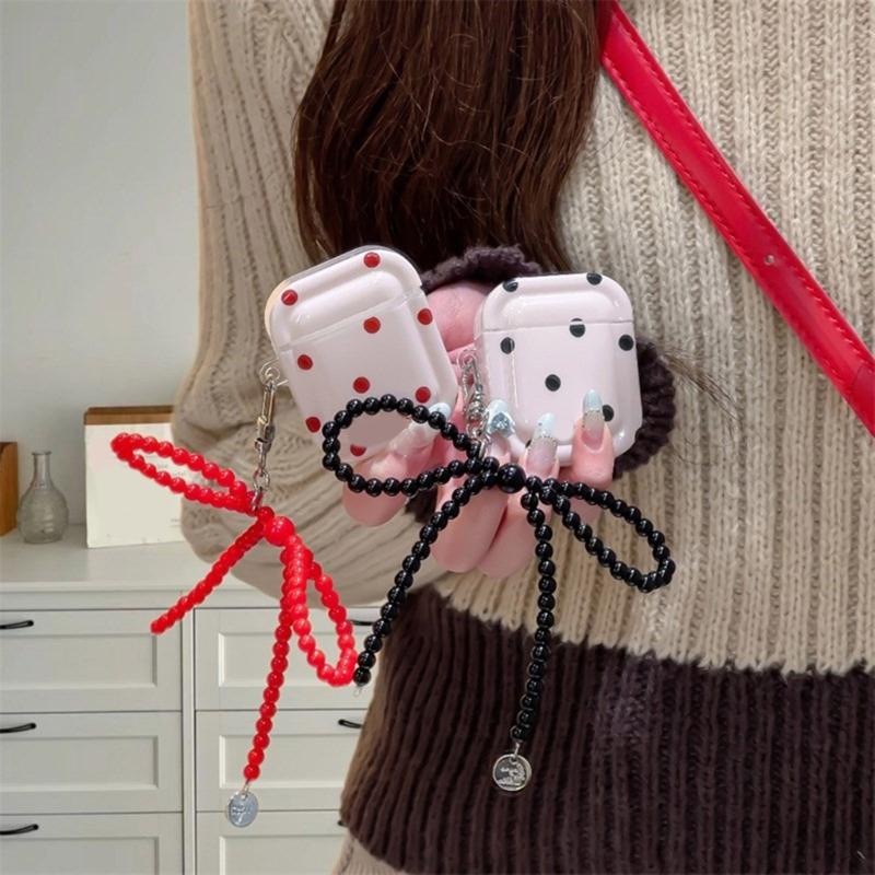 Resin Bowknot Pendant Clip Fashionable Accessory Enhancing Device Beads Keychain Suitable for Phone Cameras Headphone