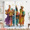 2pcs,2D plane printing Creative Curtains Three Wise Men with Gifts Versatile Fabric (without rod) Decorations Outdoor for