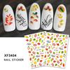 12 Sheet/set 3D Nail Stickers Autumn Winter Maple Leaf Transfer Sliders Paper Nail Decals for Manicures Wraps Tip