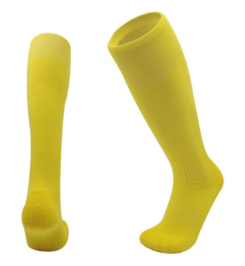 Long Tube Knee Football Socks Adult Solid Color Versatile Children'S Football Socks Towel Bottom Sweat-Absorbing Non-Slip Wear-Resistant Shock Socks