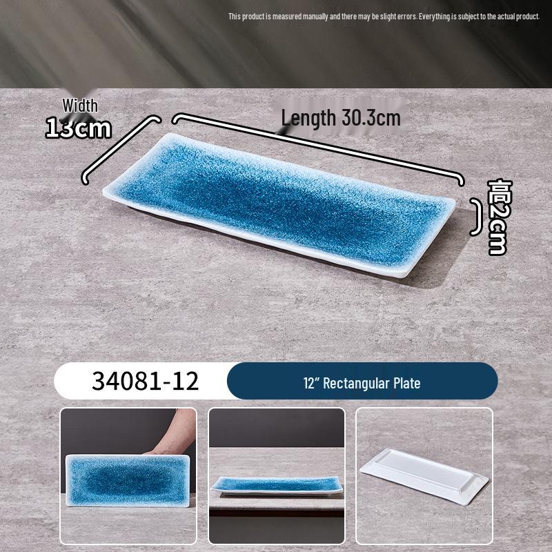 Melamine Rectangular Plate for BBQ, Grilled Meats, Cold and Fried Dishes