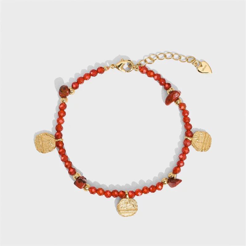 

WEN*KISS Ожерелье и браслет из резного красного агата - Издание к китайскому Новому году