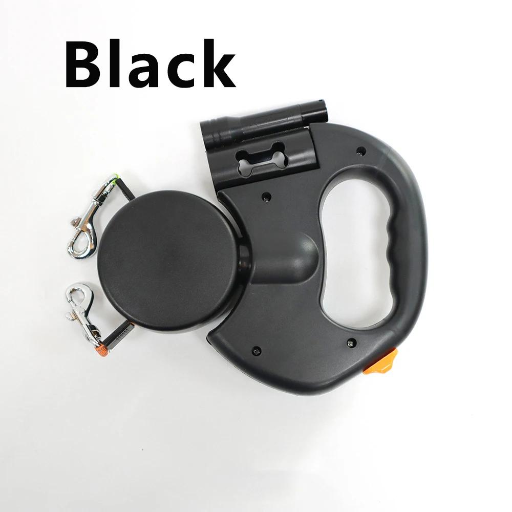 Non-Toxic Retractable Dual Doggie Leash With Led Light 360 Swivel No Tangle For Each Dog Independent Braking With 3M Reflective Leads