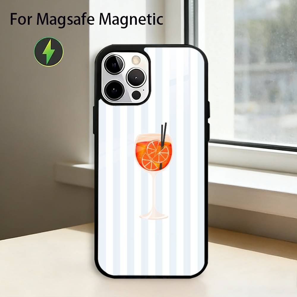 Aperol S-Spritz Phone Case For iPhone17,16,15,14,13,12,11 Plus,Pro Magnetic with Magsafe Wireless Charging