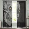 Halloween Skull Head Horror Tulle Curtains For Living Room Bedroom Decoration Transparent Chiffon Sheer Voile Window Curtain