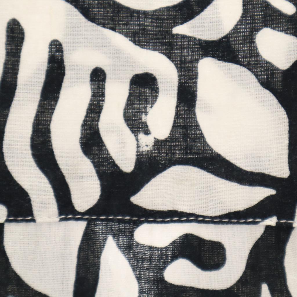 Gap Linen Blend Leaf Pattern Short Sleeve Open Collar Shirt XS White Men's Used