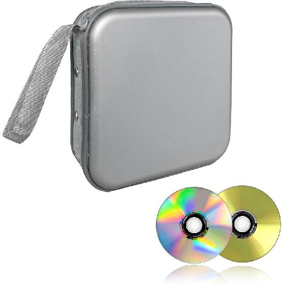 Augeny 48 Capacity CD Case, Portable DVD Hard Plastic Case Holder, Wallet Disc Storage Binder For Car, Home, Travel, Carrying Organizer, Universal