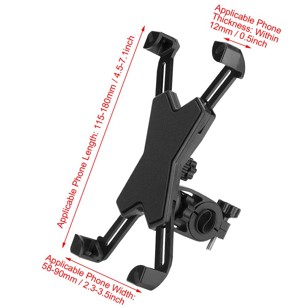 Durable Road Bicycle Mountain Bike Handlebar Mobile Phone Holder with 360 Degree Rotation Black