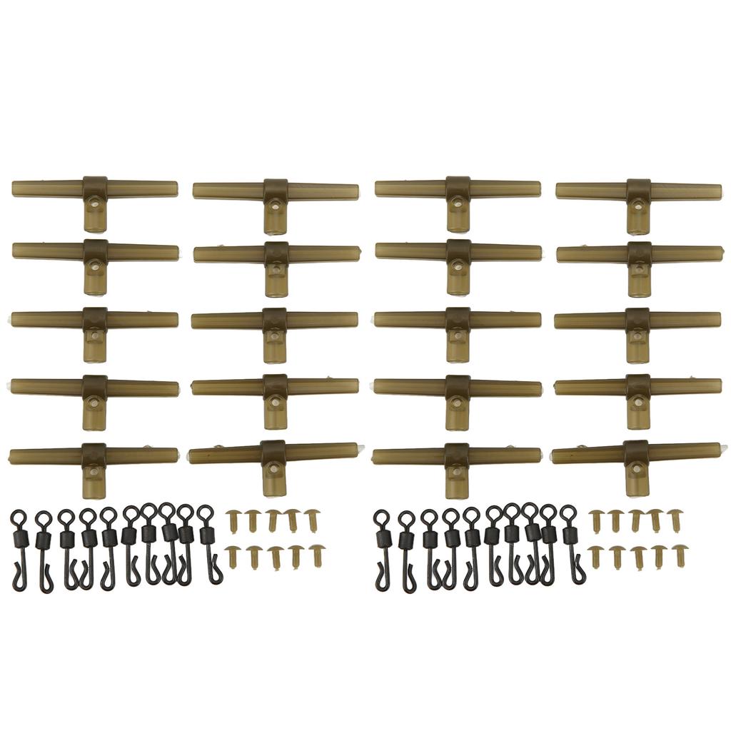 20 sad návleky proti zamotání, sada bočních obratlíků, odolné obratlíky, sada rybářského příslušenství pro lov kaprů