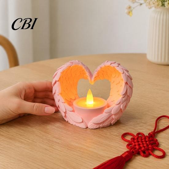 Housewarming Gifts for New Home Angel Wings Tealight Candle Holder, Prayer Holder Memorial Elegant Tabletop Centerpiece Decor, Living Room Bedroom