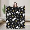Snoopys & Woodstock Fun & Flowers Flannel Blanket Awesome Throw Blanket for Home Hotel Sofa 150*125cm Quilt,