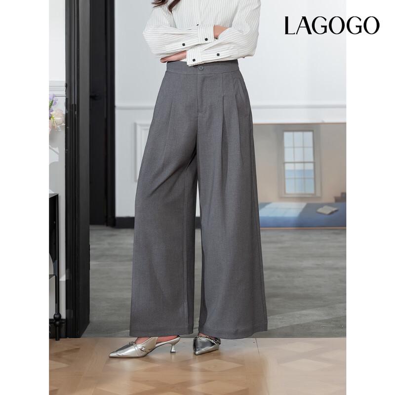 LAGOGO Women s High-Waist Wide-Leg Pants L
