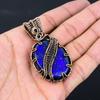 Lapis Lazuli Gemstone Pure Copper Wire Wrapped Handmade Pendant Jewelry Gift For Her