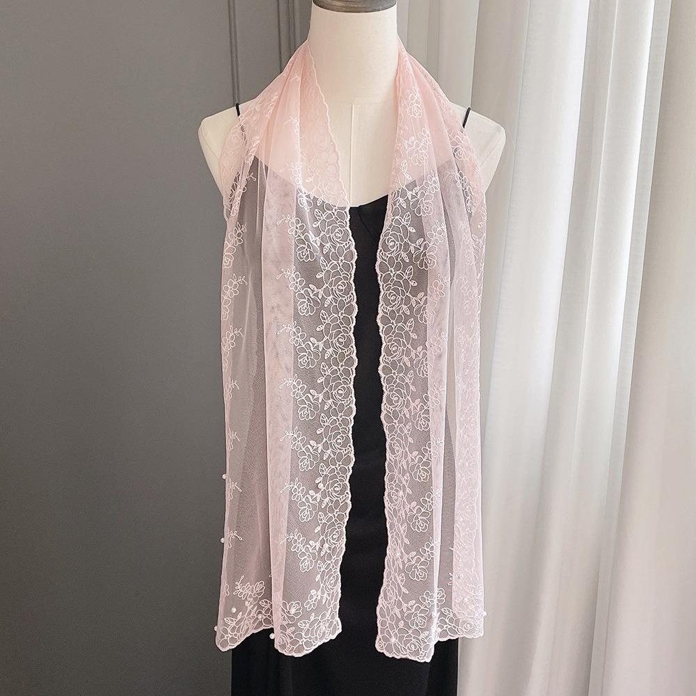 Soft Small Long Scarf Spring Summer Women Lace Shawl Sweet Thin Silk Scarf Neck Protection