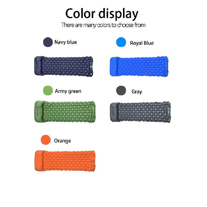 Outdoor Camping Inflatable Mattress Sleeping Pad With Pillows Ultralight Air Mat Built In Inflator Pump Hiking