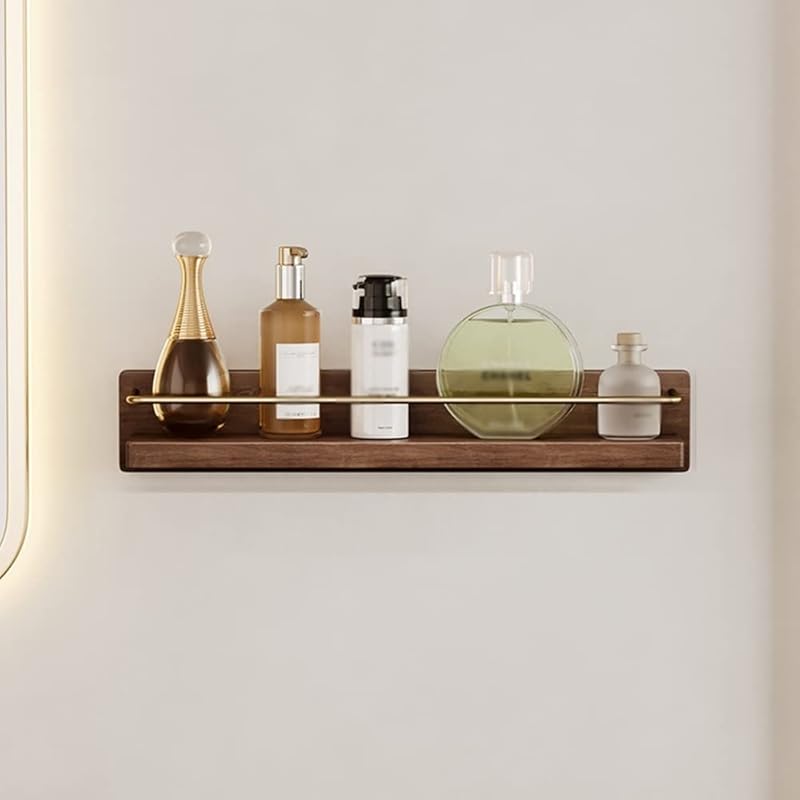 NevStp Shower Caddy Solid Wood Punching Shelf Organizer Rack Floating Shelves Shower Accessories Wall Mounted Multifunctional Bathrooms Kitchens