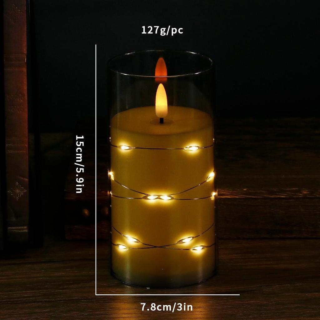 Simulated LED Bullet Candle String Lights - Decorative Acrylic Atmosphere Lights