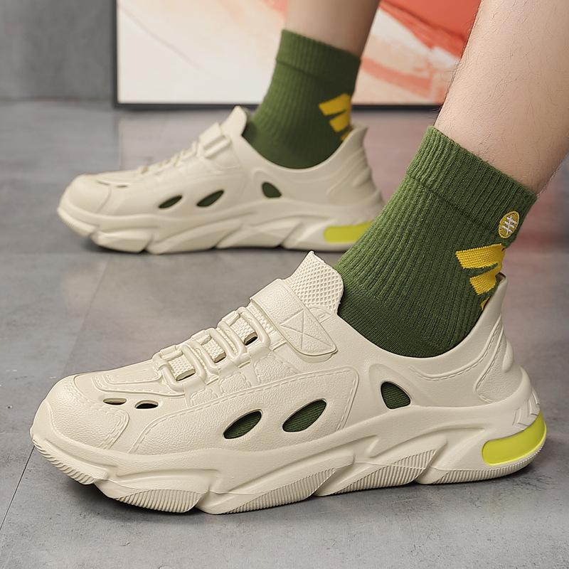 [25 Years of New Models] Summer Wear Men's Sandals EVA Deodorant Non-slip Coconut Hole Shoes Male Internet Celebrity Explosion