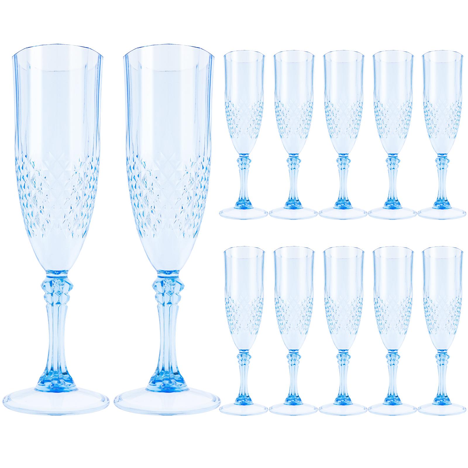 

12 шт. Бокалы для шампанского Флейты 207 мл Пластиковая флейта для шампанского Бокал для вина Небьющийся Бокал с плоским дном для вечеринки Пикника Свадьбы