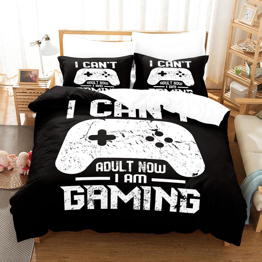 Cartoon Animation Digital Printing Keyboard Gamepad Bedding Three-Piece Microfiber Polyester Cotton Duvet