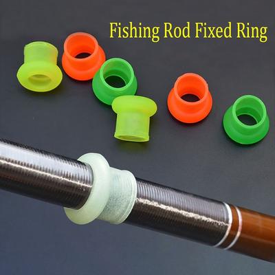 10Pcs Fishing Gear Fishing Rod Retaining Ring Silicone Rod Bottom Protector Handle Protective Case