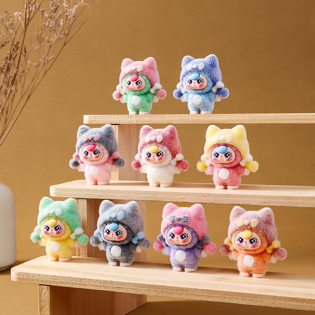 9pcs/Set Mini Baby Three Figure Toy Rabbit Figurine Desktop Decoration Model Ornaments Toys Boys Girls Christmas Gifts