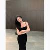 Thai Summer Waist Tight Backless Hip Skirt Showing Figure Medium and Long Skirt Sexy Hot Girl Suspender Dress Women